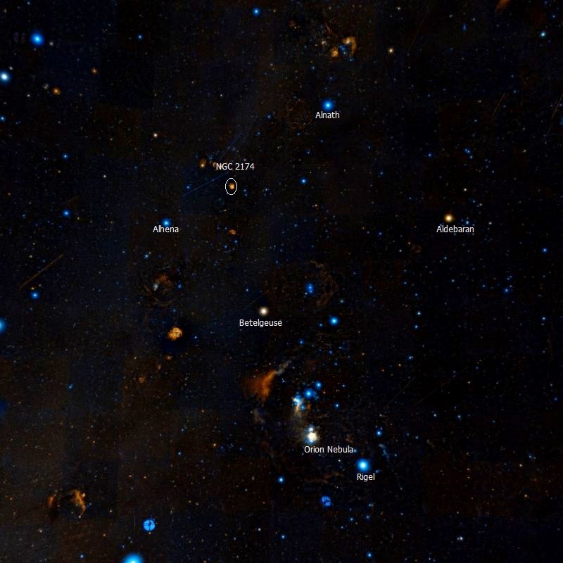 Monkey Head Nebula NGC 2174 Constellation Guide