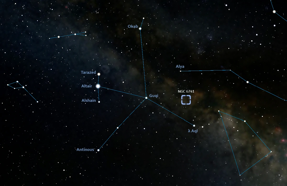 phantom streak nebula location,how to find ngc 6741,ngc 6741 finder chart
