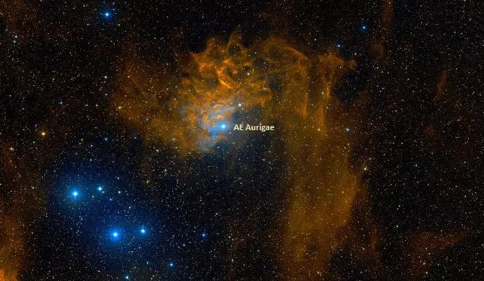 ae aurigae,flaming star nebula,runaway star