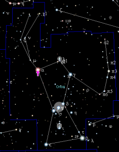 betelgeuse,alpha orionis,location