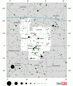 orion constellation,star map,star chart,stars in orion,orion location