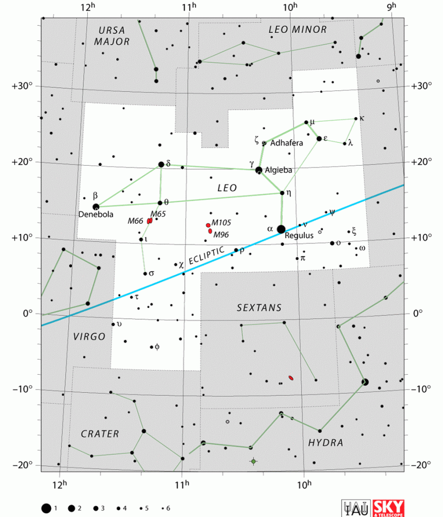 leo constellation location,leo star map,leo constellation star chart