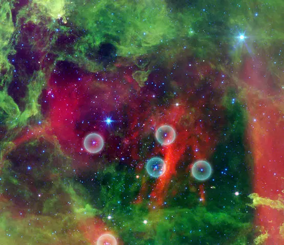 satellite cluster,rosette nebula stars