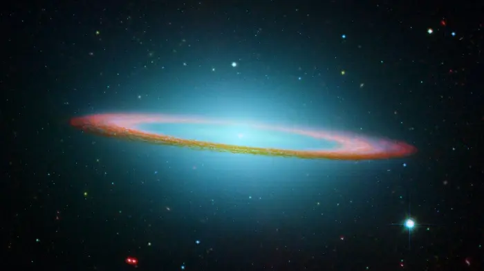 sombrero galaxy composite,messier 104 optical and infrared