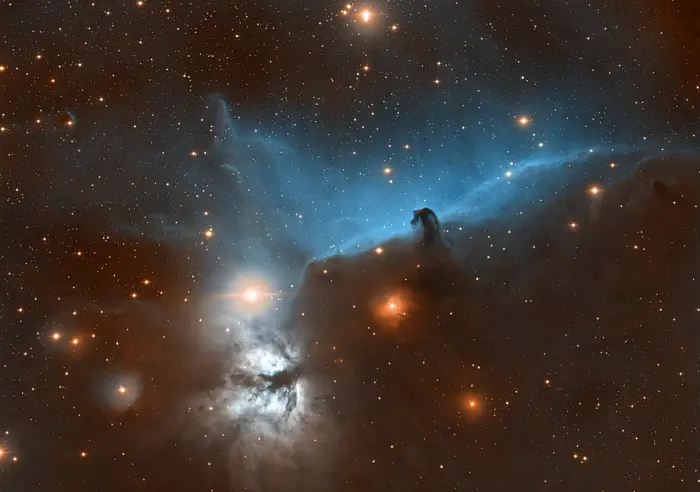 horsehead and flame nebulae