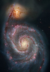 whirlpool galaxy,messier 51,m51,hubble image,ngc 5915,ngc 5194