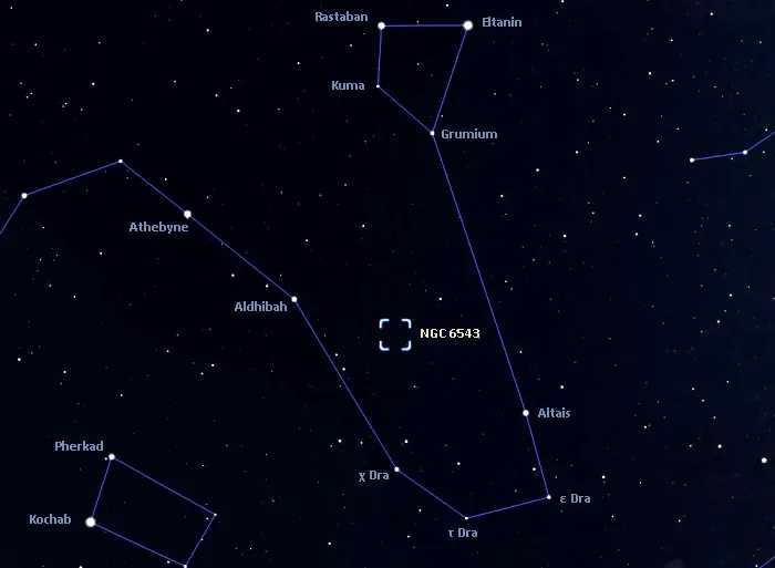 cat's eye nebula location,caldwell 6 location