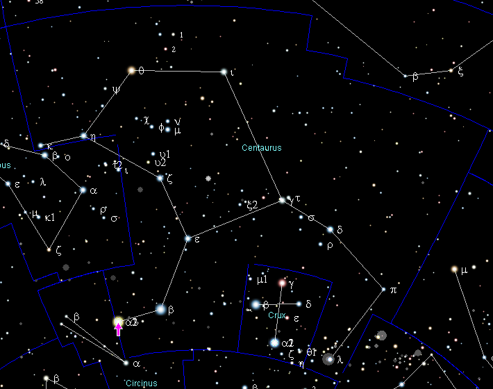 Omega Centauri Star Chart