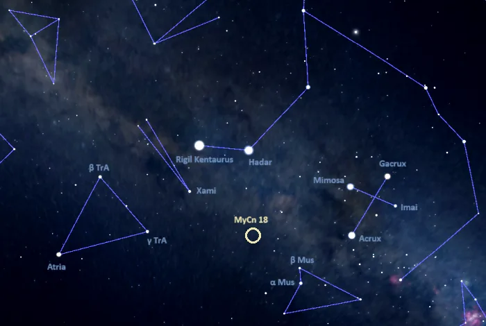 how to find the hourglass nebula,where is the hourglass nebula in the sky