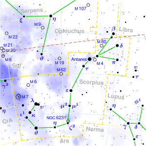 scorpius star map,antares star chart,how to find antares