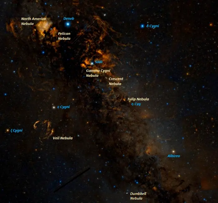 nebulae near the northern cross