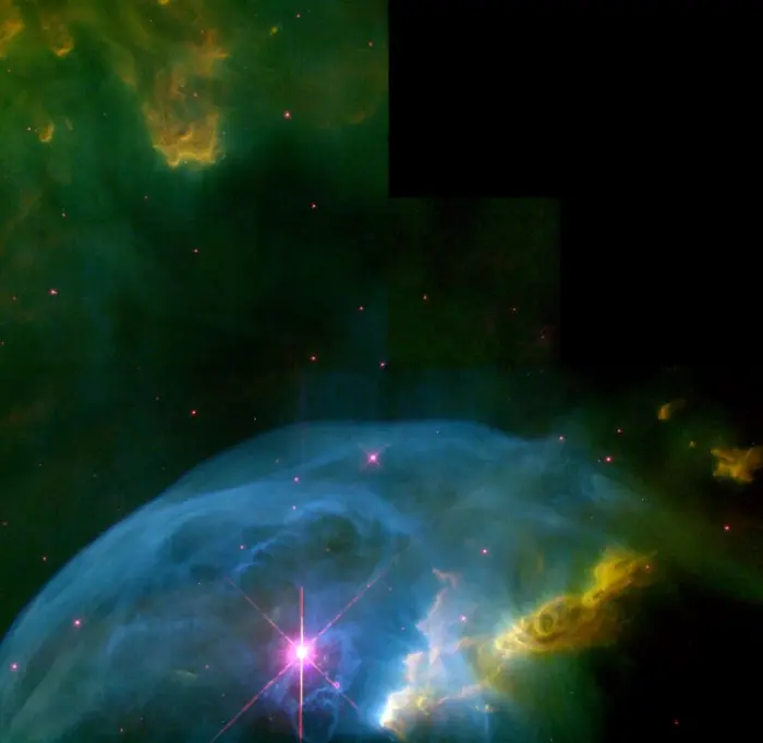 bubble nebula hst,ngc 7635 hubble