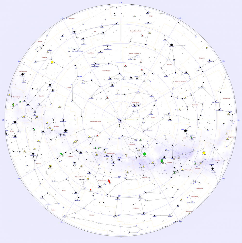 Printable Star Chart Northern Hemisphere