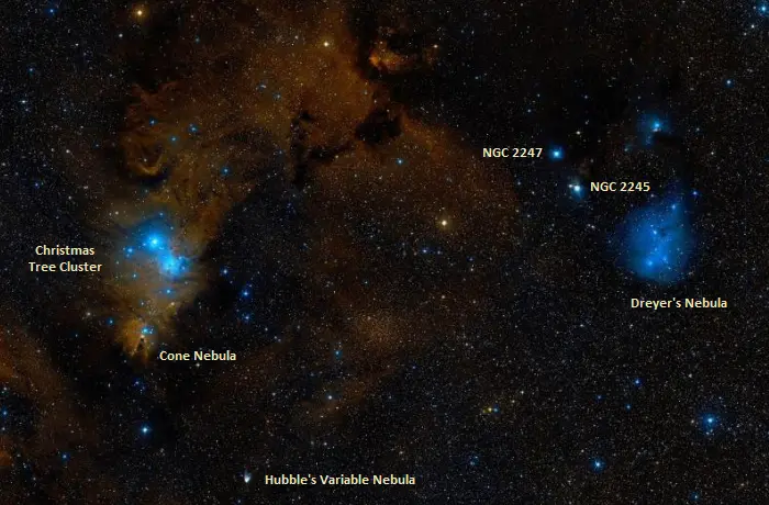 ngc 2264,NGC 2247,NGC 2245,IC 2169,IC 447,NGC 2261