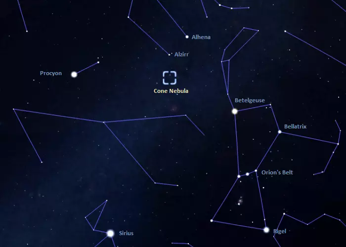 how to find the cone nebula,where is the cone nebula in the sky