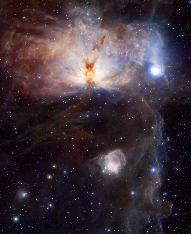 flame nebula vista,flame nebula wide field,flame nebula and ngc 2023,flame nebula and horsehead nebula