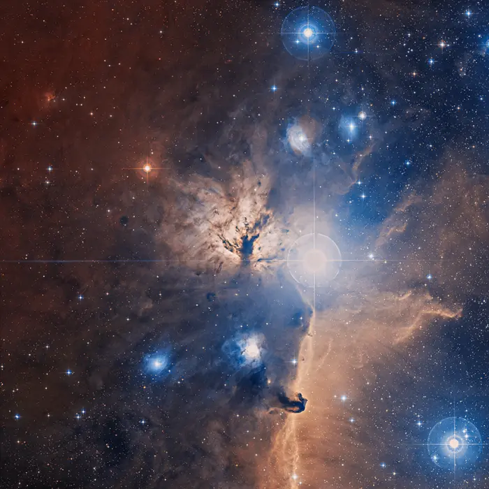ngc 2024,horsehead and flame nebulae