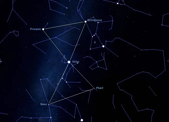 egyptian x and winter triangle