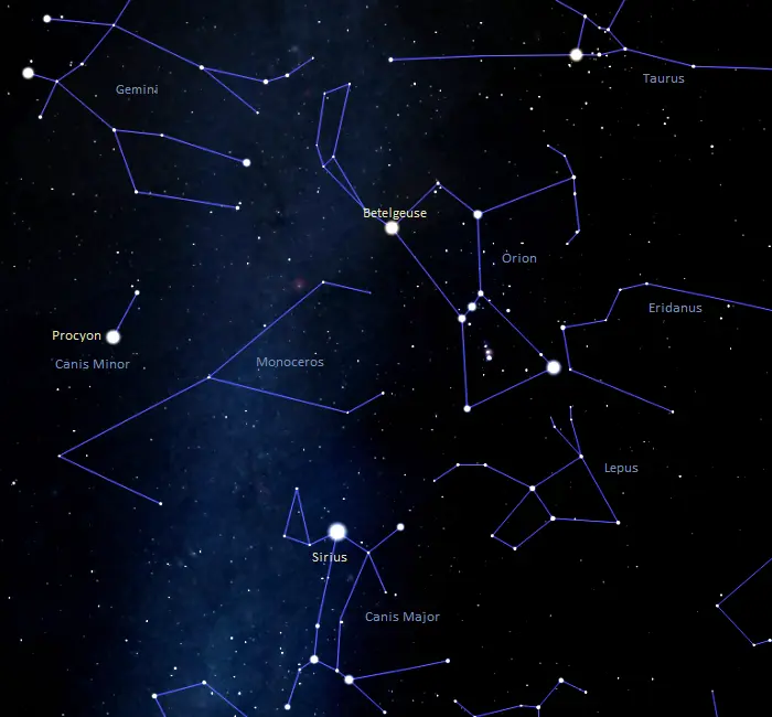 constellations of the winter triangle