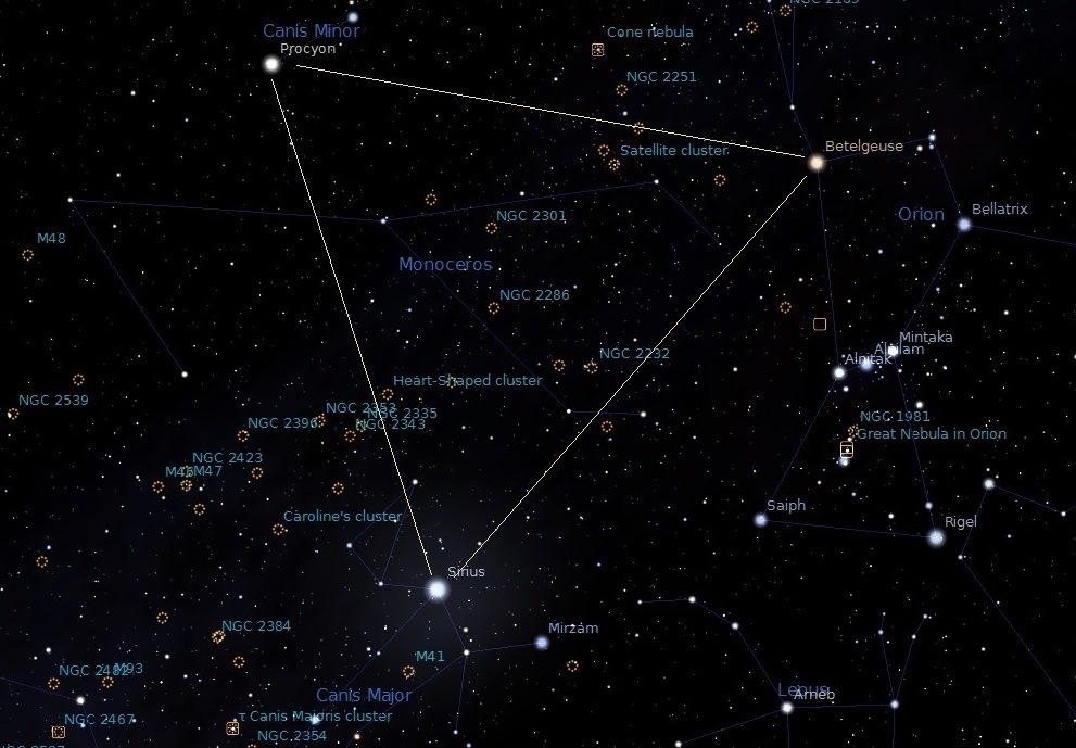 Winter Sky Star Chart