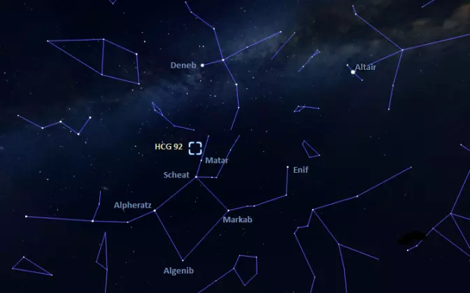 how to find stephan's quintet,ngc 92 location