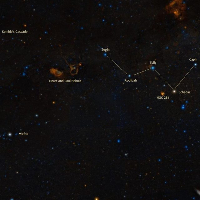 Kemble's Cascade, Cassiopeia