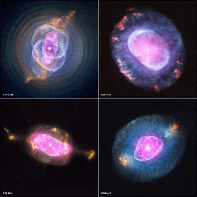 saturn nebula,cat's eye nebula,ngc 7662,ngc 6826