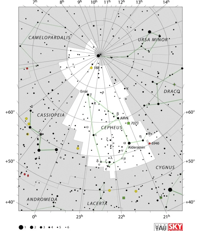 Cepheus constellation,cepheus star map,cepheus star chart