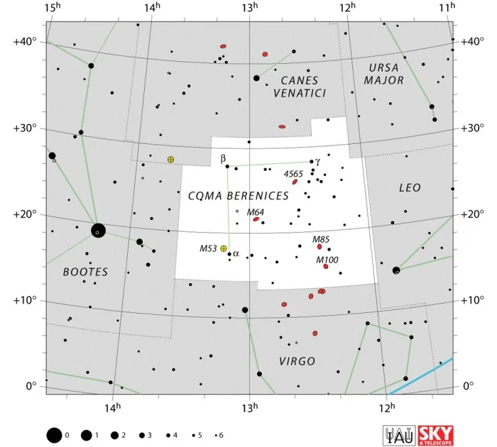 coma berenices,Coma Berenices constellation,coma berenices star map,coma berenices star chart