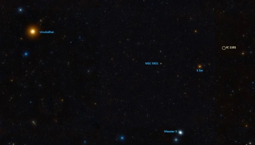where is ic 1101 in the sky,how to find ic 1101