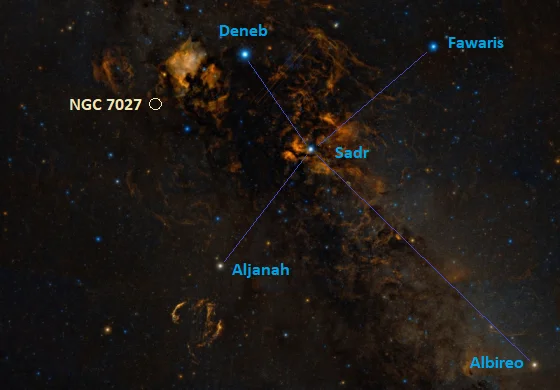 jewel bug nebula location,how to find ngc 7027,where is the jewel bug nebula in the sky
