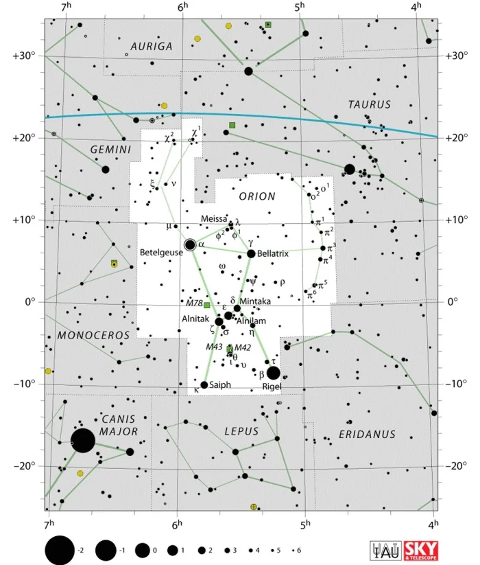 orion constellation,orion map,orion star map,orion star chart
