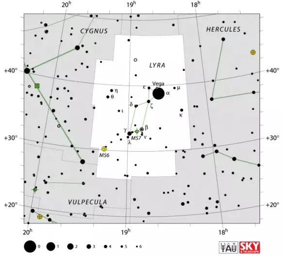 Lyra constellation,lyra stars,lyra star map,lyra location