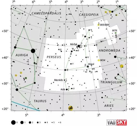 Perseus constellation,perseus stars,perseus star map,perseus location