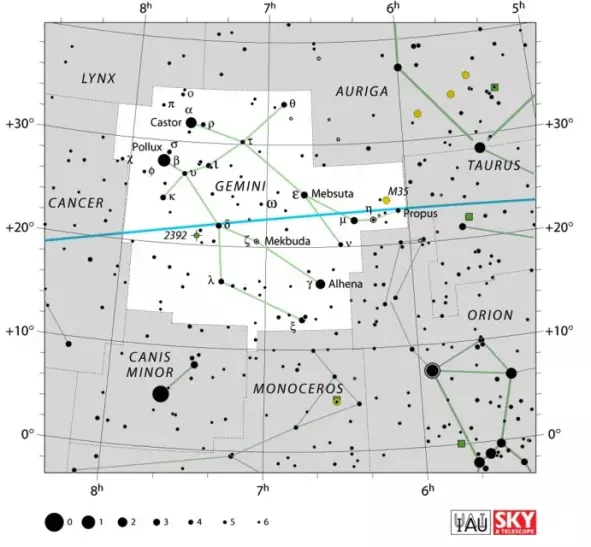 Gemini constellation,twins constellation,gemini star map,gemini stars,gemini location