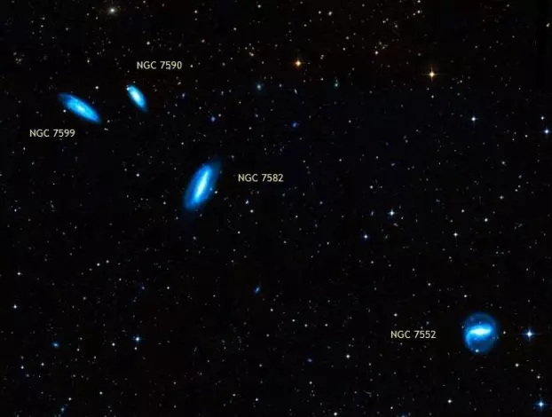 NGC 7552, NGC 7590, NGC 7599,NGC 758