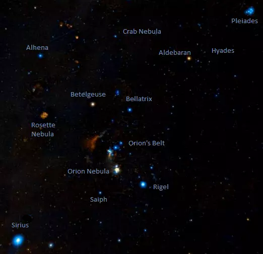orion and taurus constellations,orion'belt,orion nebula