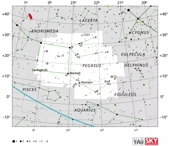 Pegasus constellation,winged horse constellation,pegasus stars,pegasus location