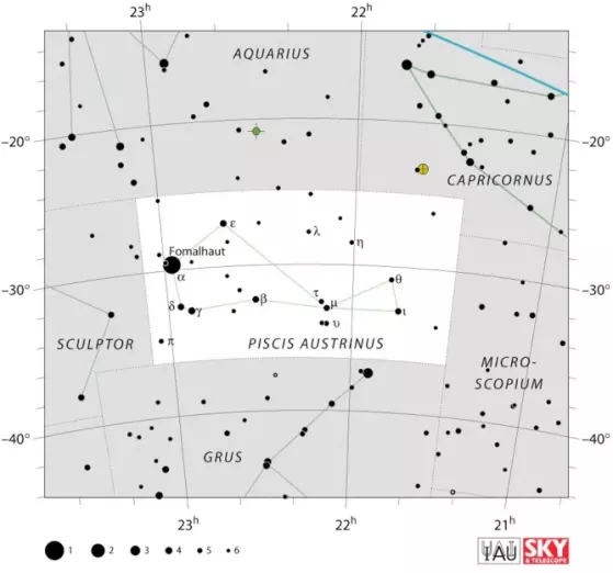 Piscis Austrinus constellation,Piscis Austrinus stars,southern fish constellation,Piscis Austrinus location