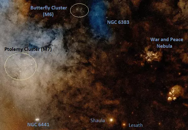 Deep sky objects in Scorpius