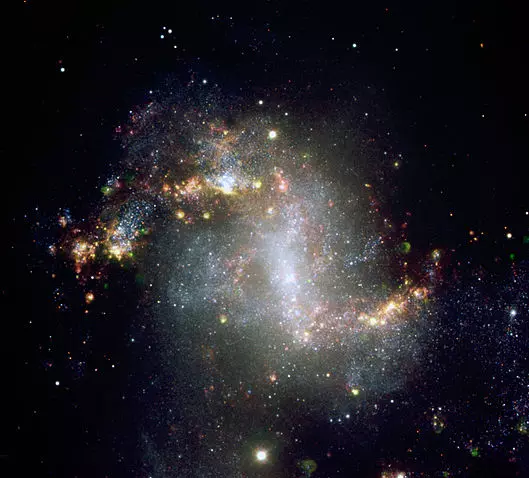 Topsy Turvy Galaxy,NGC 1313,starburst galaxy in reticulum