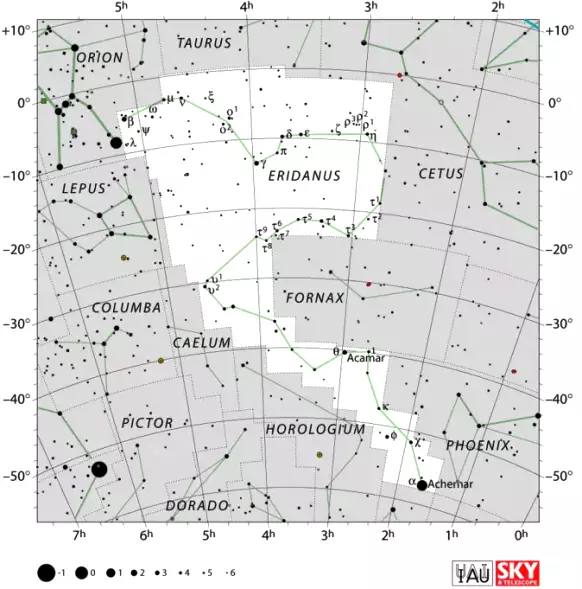 Eridanus constellation,river constellation,eridanus stars,eridanus location