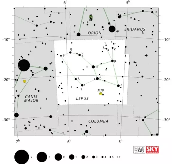 lepus constellation,lepus stars,lepus location,hare constellation