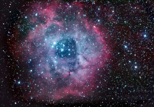 NGC 2244,Rosette Nebula,open cluster in the constellation monoceros