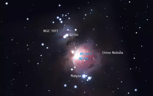 42 orionis,iota orionis,theta orionis,orion nebula,m42