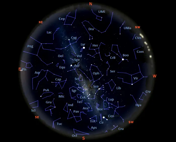 tonight's sky,constellations in the sky tonight