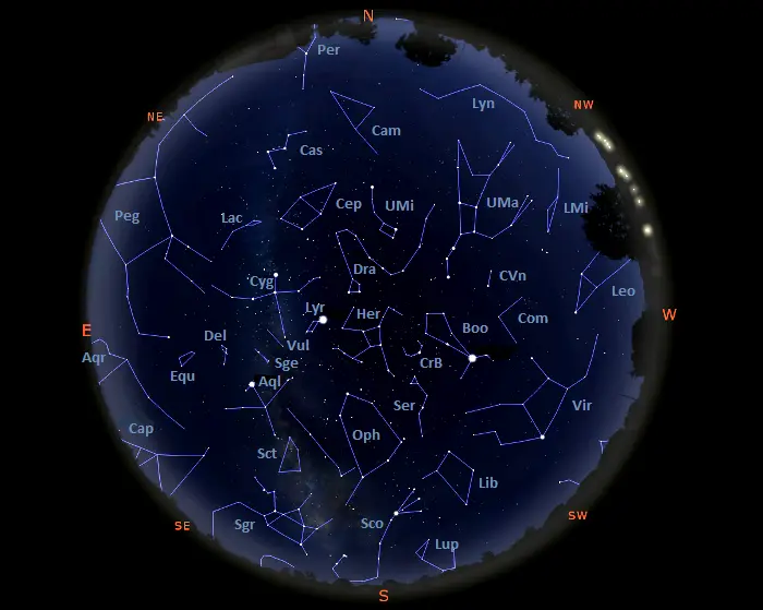 northern hemisphere sky map,tonight's sky