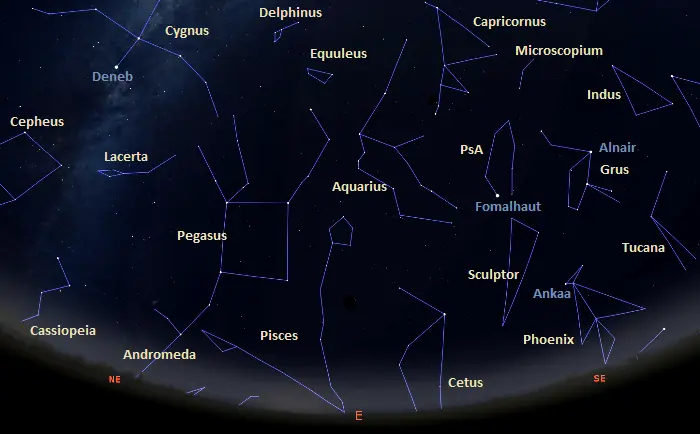 constellations in the eastern sky tonight