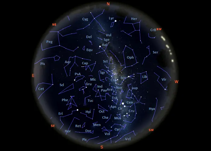 constellations in the sky tonight