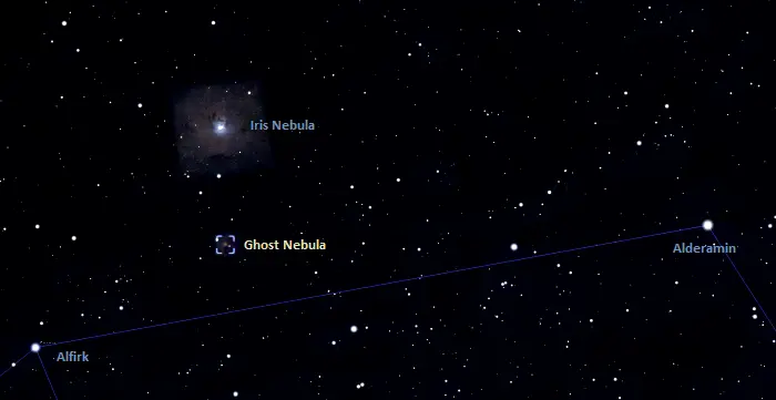 ghost nebula location,iris nebula location